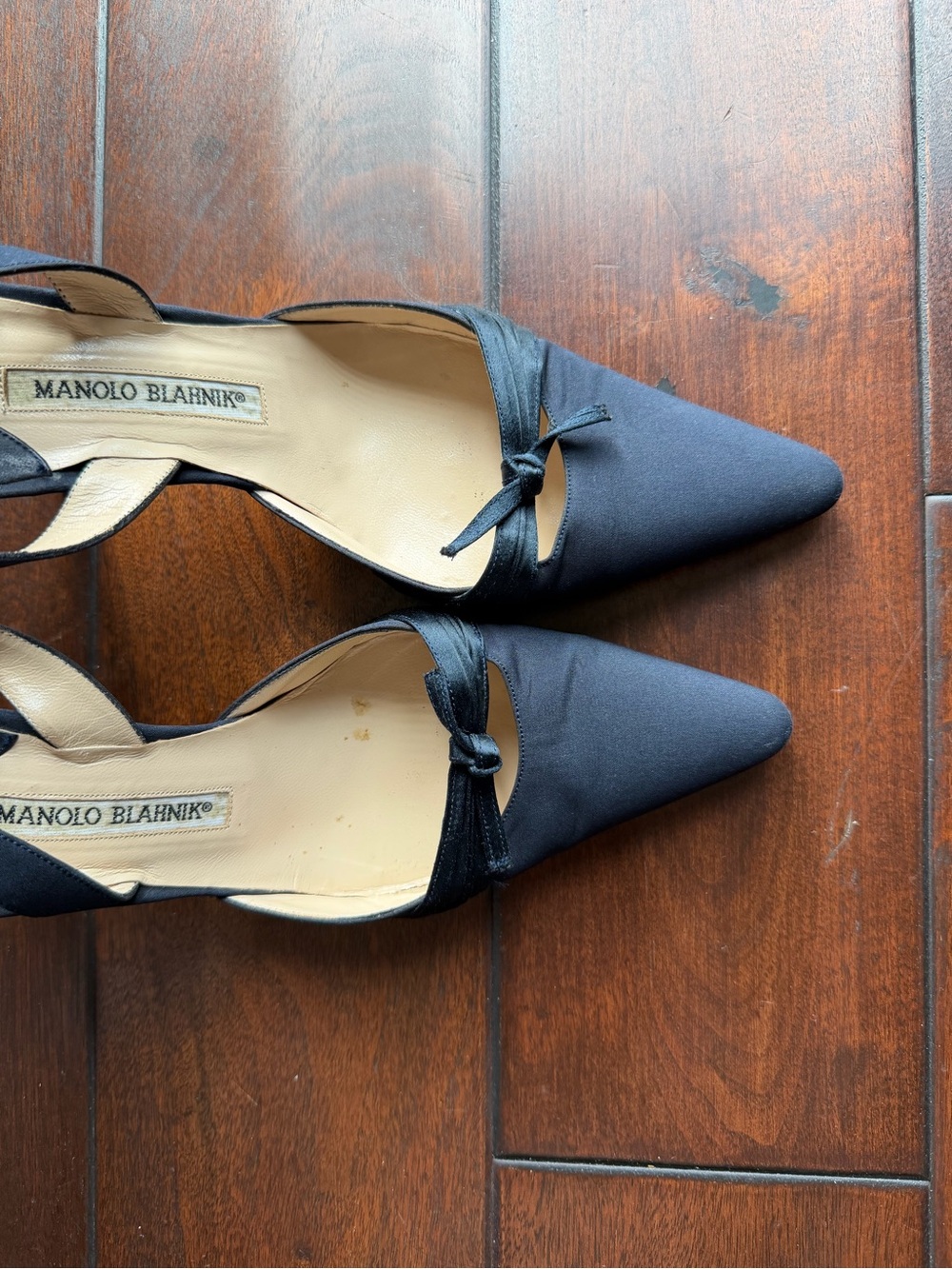 Manolo Blahnik Pleated Accent Slingback Pumps